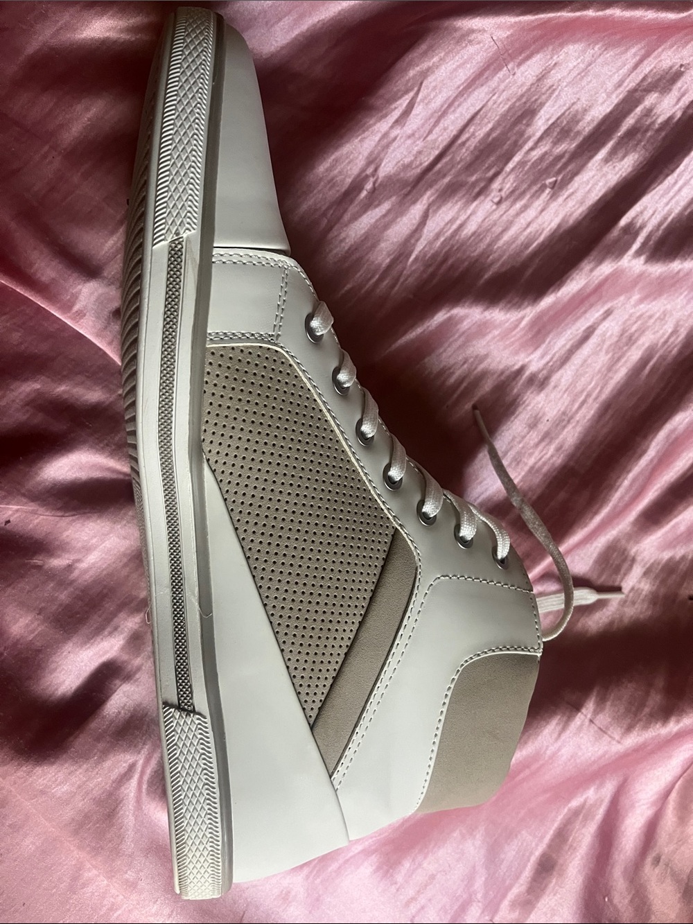 Unlisted White and Taupe High-Top Men’s Sneaker